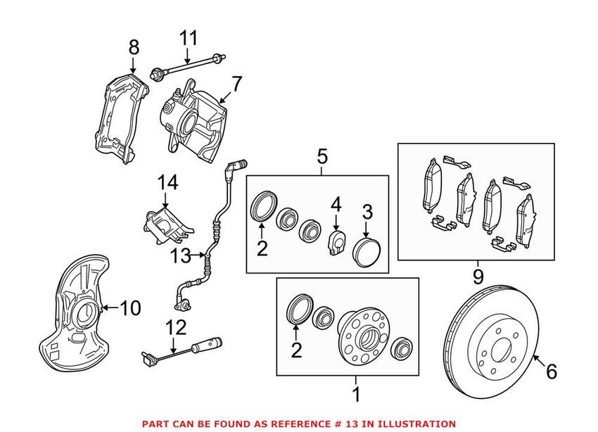 Mercedes ABS Wheel Speed Sensor - Front Driver Side 2045400117